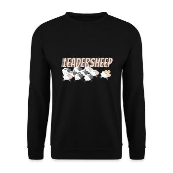 Leadersheep Sheep Wool Sheep - Unisex Sweatshirt - black - Front - Alina (178cm) & Michal (187cm)