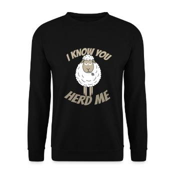 I Know You Stove Me Sheep Wool - Unisex Sweatshirt - black - Front - Alina (178cm) & Michal (187cm)