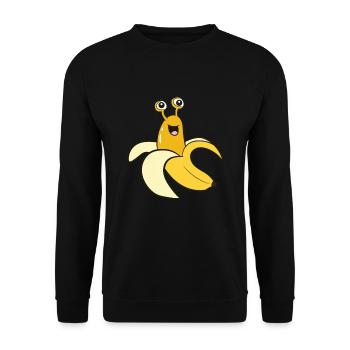 Banana Slug In Banana Funny Banana Slug - Unisex Sweatshirt - black - Front - Alina (178cm) & Michal (187cm)