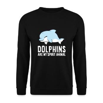 Dolphins Are My Spirit Animal Bottlenose Dolphin - Unisex Sweatshirt - black - Front - Alina (178cm) & Michal (187cm)