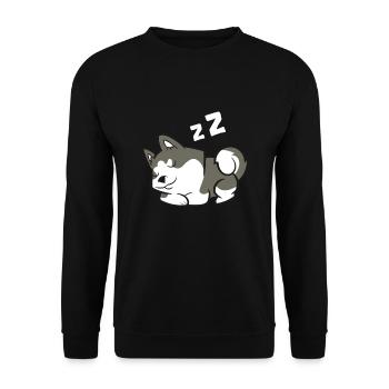 Lazy Husky Dog Sleeping Siberian Husky - Sweat-shirt Unisexe - noir - Devant - Alina (178cm) & Michal (187cm)