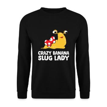 Crazy Banana Escargot Dame Femmes Fille - Sweat-shirt Unisexe - noir - Devant - Alina (178cm) & Michal (187cm)