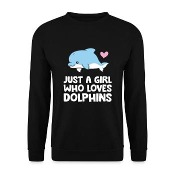 Just a Girl Who Loves Dolphins - Unisex Sweatshirt - black - Front - Alina (178cm) & Michal (187cm)