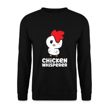 Huhn Tierhaltung Hahn Hühner Hühnerflüsterer - Unisex Pullover - Schwarz - Vorne - Alina (178cm) & Michal (187cm)