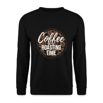 Coffee Roasting Time Kaffee Rösten - Unisex Sweatshirt - black - Front - Alina (178cm) & Michal (187cm)