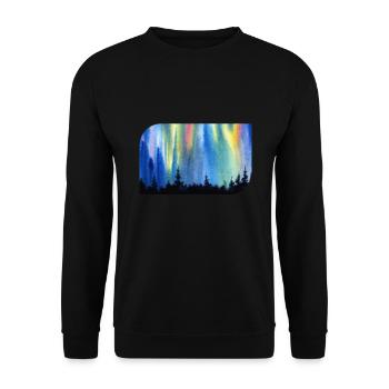 Aurores boréales de la forêt d’aurores boréales - Sweat-shirt Unisexe - noir - Devant - Alina (178cm) & Michal (187cm)