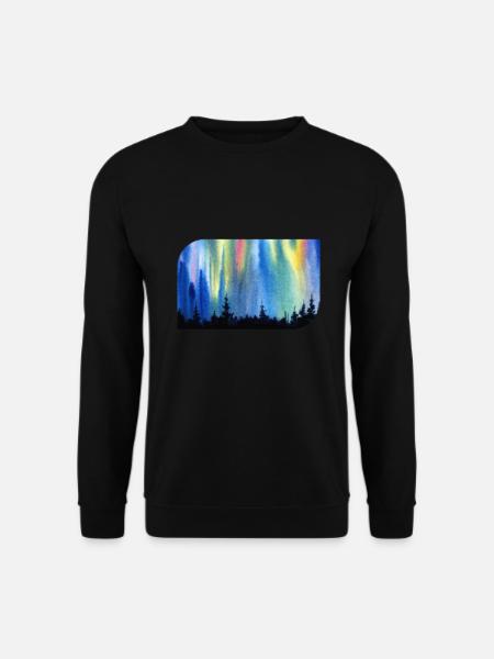 Nordlichter Wald Aurora Borealis - Unisex Pullover - Schwarz