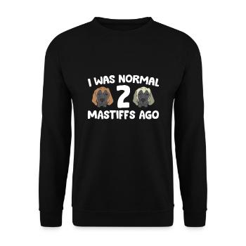Ich war normal vor 2 Mastiffs Cane Corso Mastiff - Unisex Pullover - Schwarz - Vorne - Alina (178cm) & Michal (187cm)