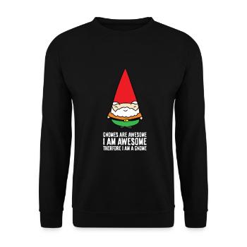 Gnome sind fantastisch. Ich bin fantastisch, also - Unisex Pullover - Schwarz - Vorne - Alina (178cm) & Michal (187cm)