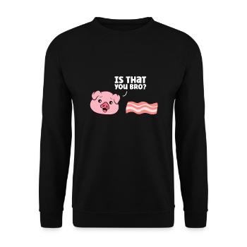 Lustiger Speck Schwein ist, dass Sie lustig - Unisex Pullover - Schwarz - Vorne - Alina (178cm) & Michal (187cm)