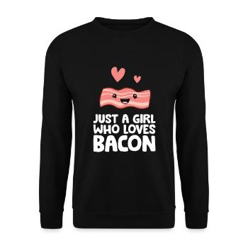 Just a Girl Who Loves Bacon - Unisex Sweatshirt - black - Front - Alina (178cm) & Michal (187cm)
