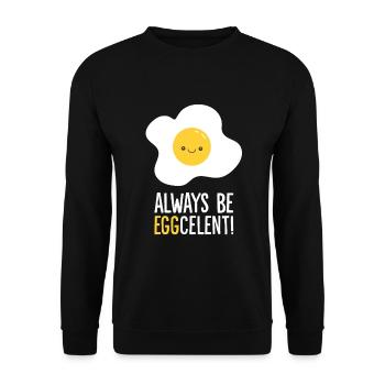 Toujours être Eggcelent Petit déjeuner Miroir Oeuf - Sweat-shirt Unisexe - noir - Devant - Alina (178cm) & Michal (187cm)
