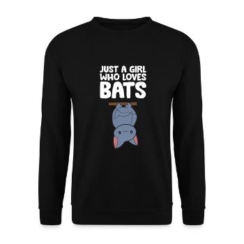 Juste une fille qui aime les chauves-souris - Sweat-shirt Unisexe - noir - Devant - Alina (178cm) & Michal (187cm)
