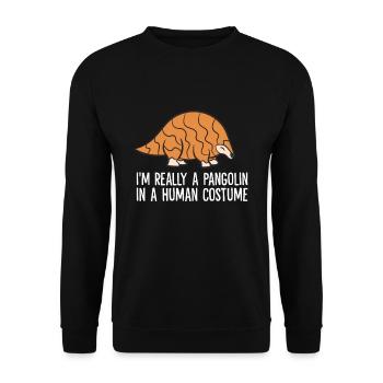 Je suis vraiment un pangolin dans un amour de costume humain - Sweat-shirt Unisexe - noir - Devant - Alina (178cm) & Michal (187cm)