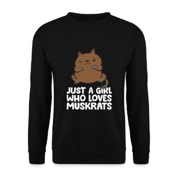 Juste une fille qui aime les rats musqués - Sweat-shirt Unisexe - noir - Devant - Alina (178cm) & Michal (187cm)