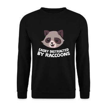 Raton laveur facilement distrait par les ratons laveurs - Sweat-shirt Unisexe - noir - Devant - Alina (178cm) & Michal (187cm)
