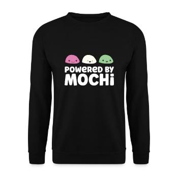 Powered by Mochi Japanisches Essen Kawaii Mochi - Unisex Pullover - Schwarz - Vorne - Alina (178cm) & Michal (187cm)
