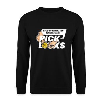 Dont Need A Key Lockpicking Lockpicker - Unisex Sweatshirt - black - Front - Alina (178cm) & Michal (187cm)