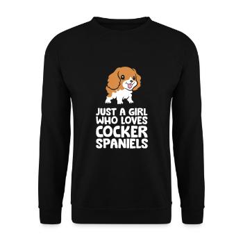 Just a Girl Who Loves Cocker Spaniels - Unisex Sweatshirt - black - Front - Alina (178cm) & Michal (187cm)