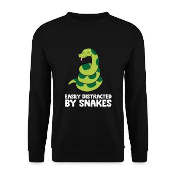 Facilement distrait par les serpents - Sweat-shirt Unisexe - noir - Devant - Alina (178cm) & Michal (187cm)