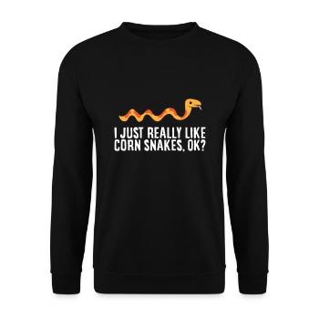 I Just Really Like Corn Snakes - Unisex Sweatshirt - black - Front - Alina (178cm) & Michal (187cm)