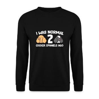 Cocker Propriétaire de Cocker J’étais Normal 2 Cocker - Sweat-shirt Unisexe - noir - Devant - Alina (178cm) & Michal (187cm)