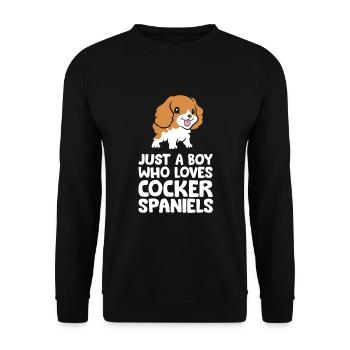 Just a Boy Who Loves Cocker Spaniels - Unisex Sweatshirt - black - Front - Alina (178cm) & Michal (187cm)