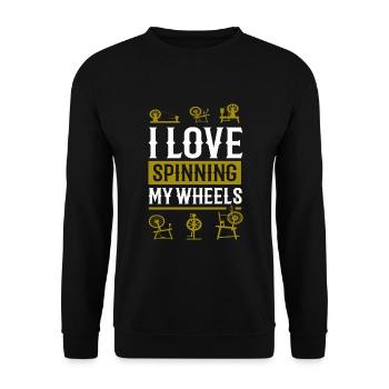 I Love Wheel Spiders - Unisex Sweatshirt - black - Front - Alina (178cm) & Michal (187cm)