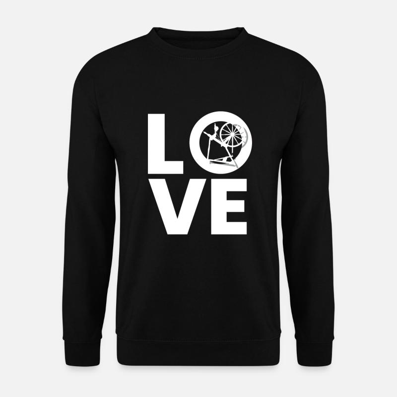 Love Spinnrad Spinnen - Unisex Pullover - Schwarz