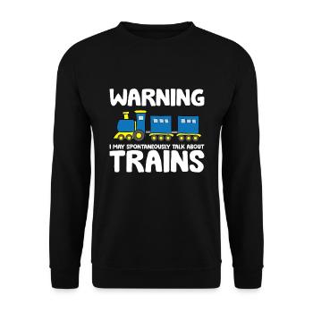 L’avertissement peut parler spontanément des trains - Sweat-shirt Unisexe - noir - Devant - Alina (178cm) & Michal (187cm)