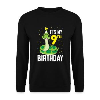 Snakes It's My 9th Birthday 9 Year Old Birthday - Unisex Pullover - Schwarz - Vorne - Alina (178cm) & Michal (187cm)