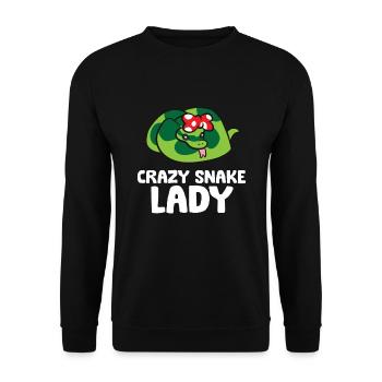 Crazy Snake Lady Les femmes aiment les serpents - Sweat-shirt Unisexe - noir - Devant - Alina (178cm) & Michal (187cm)