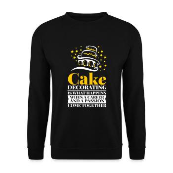 Cake Decorating Backen Kuchen Cupcake - Unisex Pullover - Schwarz - Vorne - Alina (178cm) & Michal (187cm)