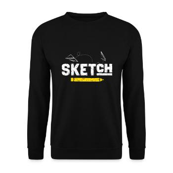 Sketch Drawing Art Artists - Unisex Sweatshirt - black - Front - Alina (178cm) & Michal (187cm)