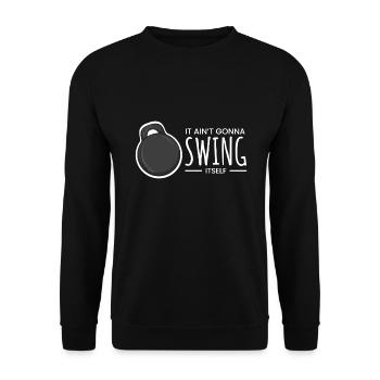 Swing It Self Kettlebell Fitness Hantel - Unisex Pullover - Schwarz - Vorne - Alina (178cm) & Michal (187cm)