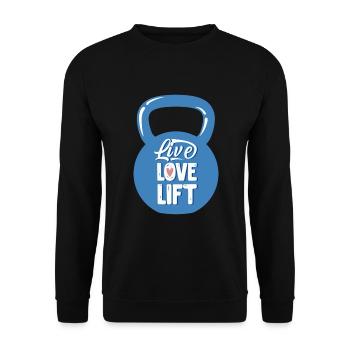 Live Love Lift Kettlebell Fitness - Unisex Sweatshirt - black - Front - Alina (178cm) & Michal (187cm)