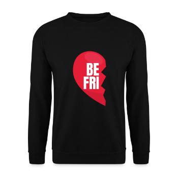 Best Friend Herz Links Freundschaft - Unisex Pullover - Schwarz - Vorne - Alina (178cm) & Michal (187cm)
