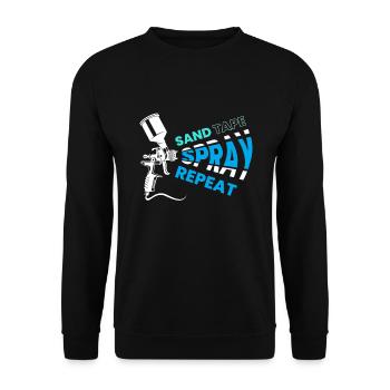 Sand Tape Spray Repeat Painter - Unisex Sweatshirt - black - Front - Alina (178cm) & Michal (187cm)