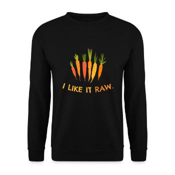 I Like It Carrots Vegetables - Unisex Sweatshirt - black - Front - Alina (178cm) & Michal (187cm)