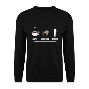 Coffee Messy Hair Leggings Kaffee - Unisex Sweatshirt - black - Front - Alina (178cm) & Michal (187cm)