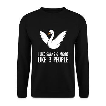J’aime les cygnes et peut-être 3 personnes - Sweat-shirt Unisexe - noir - Devant - Alina (178cm) & Michal (187cm)