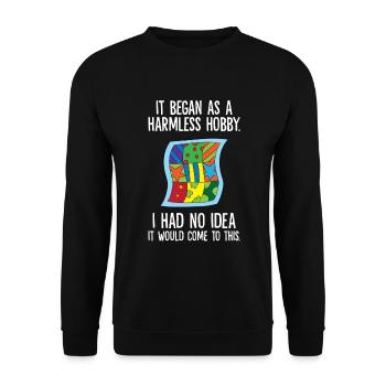 It Began As A Harmless Hobby Sewing Quilting - Unisex Sweatshirt - black - Front - Alina (178cm) & Michal (187cm)