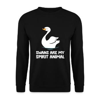 Les cygnes sont mon âme animale Funnier - Sweat-shirt Unisexe - noir - Devant - Alina (178cm) & Michal (187cm)
