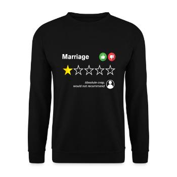 Marriage Rating Absolute Crap Scheidung - Unisex Pullover - Schwarz - Vorne - Alina (178cm) & Michal (187cm)