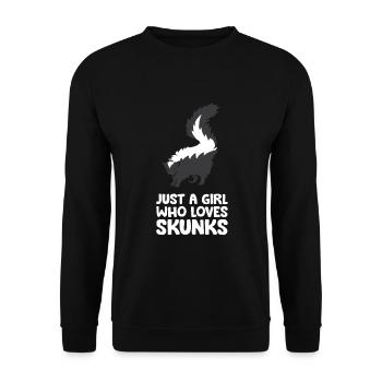 Juste une fille qui aime les mouffettes - Sweat-shirt Unisexe - noir - Devant - Alina (178cm) & Michal (187cm)