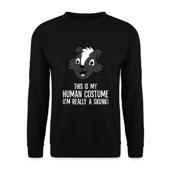C’est mon costume humain, je suis vraiment une mouffette - Sweat-shirt Unisexe - noir - Devant - Alina (178cm) & Michal (187cm)