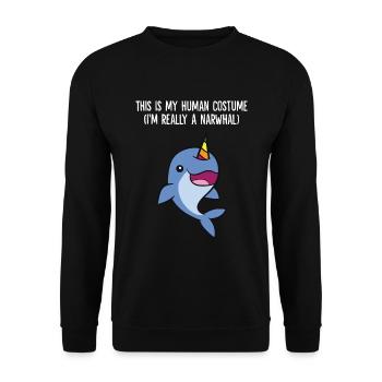 C’est mon costume humain je suis vraiment - Sweat-shirt Unisexe - noir - Devant - Alina (178cm) & Michal (187cm)