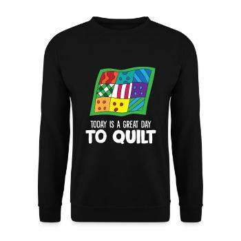 Aujourd’hui est un grand jour pour la courtepointe - Sweat-shirt Unisexe - noir - Devant - Alina (178cm) & Michal (187cm)