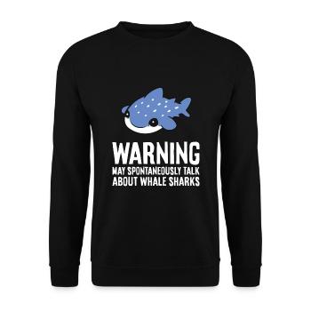 Warnung kann spontan über Walhaie sprechen - Unisex Pullover - Schwarz - Vorne - Alina (178cm) & Michal (187cm)
