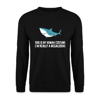 This Is My Human Costume I'm Really A Megalodon - Unisex Sweatshirt - black - Front - Alina (178cm) & Michal (187cm)